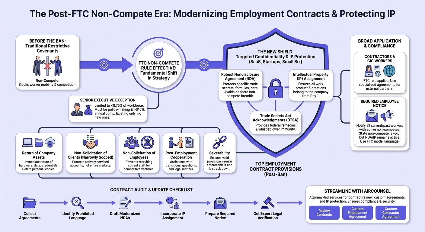 Infographic: 8 Employment Contract Provisions Required After the FTC Non-Compete Ban