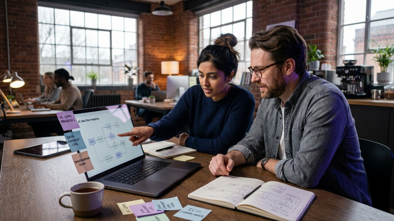 Legal documents and data auditing on a desk