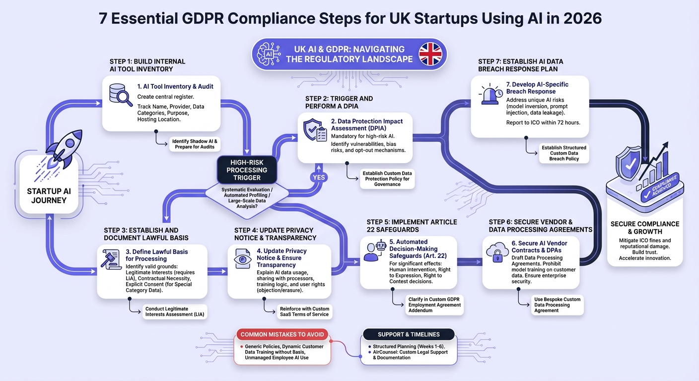 Infographic: GDPR compliance framework for artificial intelligence deployment in UK startups