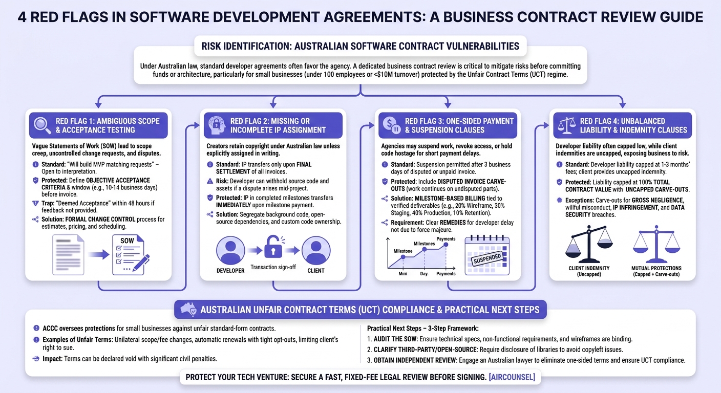 Infographic: 4 Red Flags in Software Development Agreements That Demand a Business Contract Review