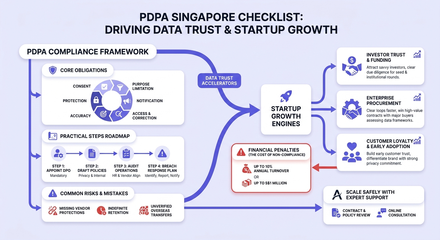 Infographic: PDPA Singapore Checklist on How Data Trust Drives Startup Growth