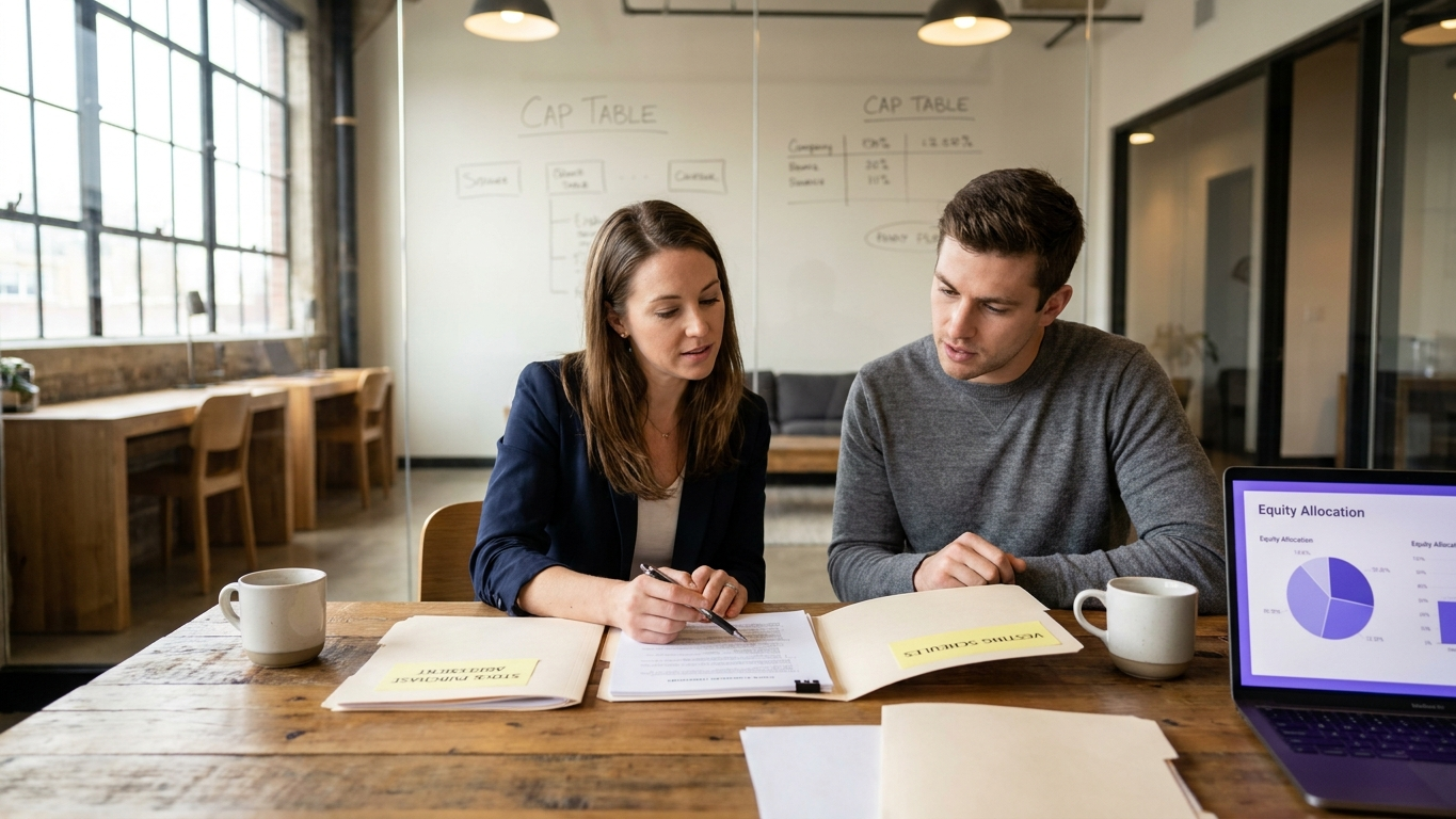Business team drafting and executing corporate agreements