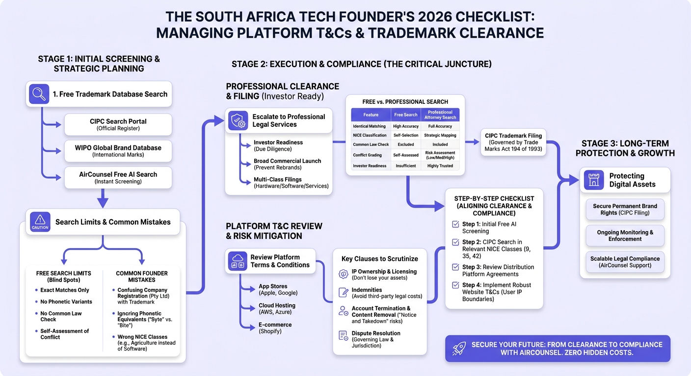 Infographic: The South Africa Tech Founder's Checklist for Platform T&Cs and Trademark Clearance