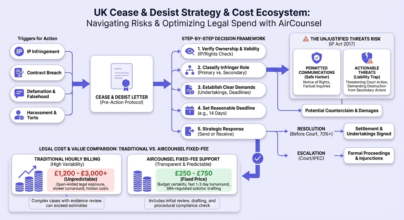Infographic: Cease and Desist Letter Cost in UK: Pricing, Rules, and Risks