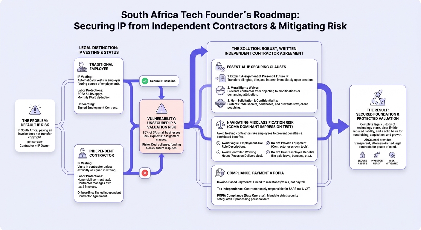 Infographic: The South Africa Tech Founder's Essential Checklist for Assigning IP from Independent Contractors