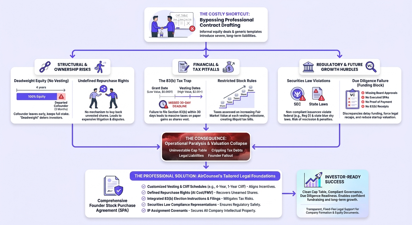Infographic: Key Risks and Essential Protections in Early-Stage Founder Stock Purchase Agreements
